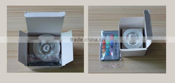 CE MR16 GU10 E27 rgb spotlight led 3W with IR remote control