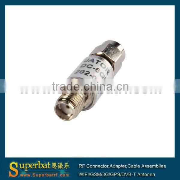 SMA Coaxial Attenuator Plug to Jack,2Watt,DC-6Ghz 15dbi