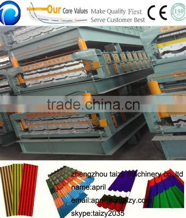 Color Automatic Tile Steel Roll Forming Machine-glazed tile roll forming machine-
