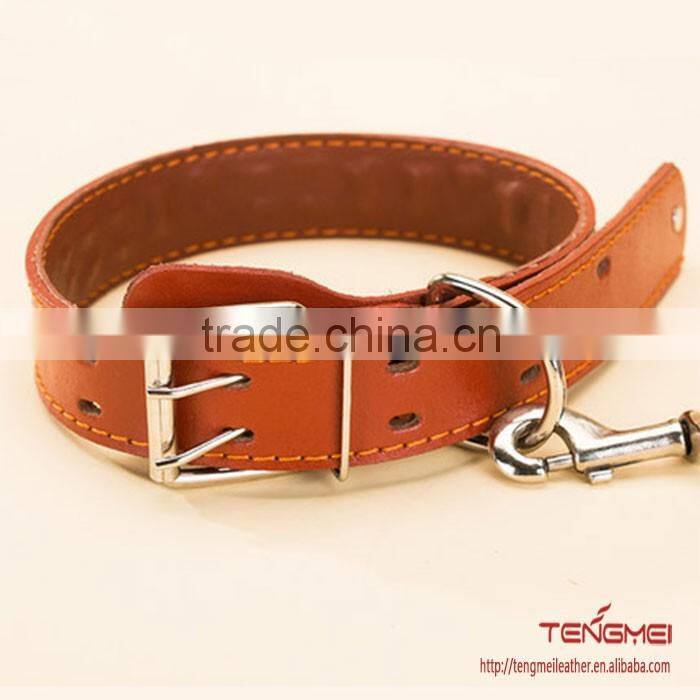 Cow leather dog collars leashes for medium-sized dogs