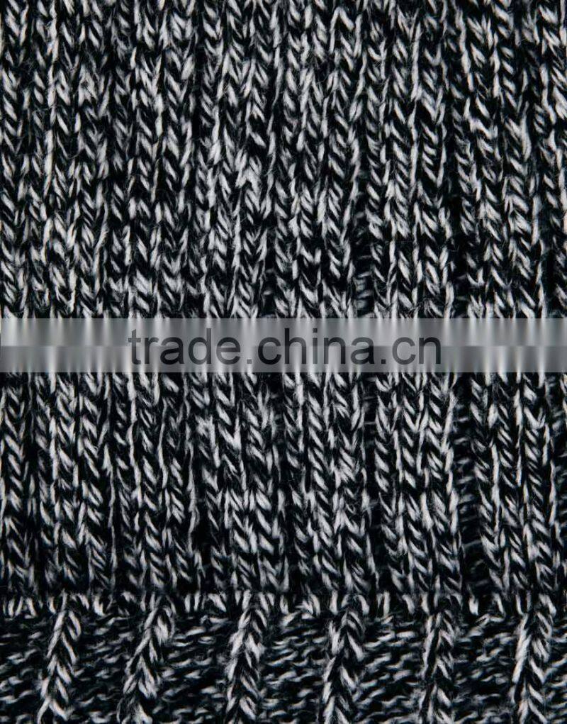 Machine rib knit acrylic beanie