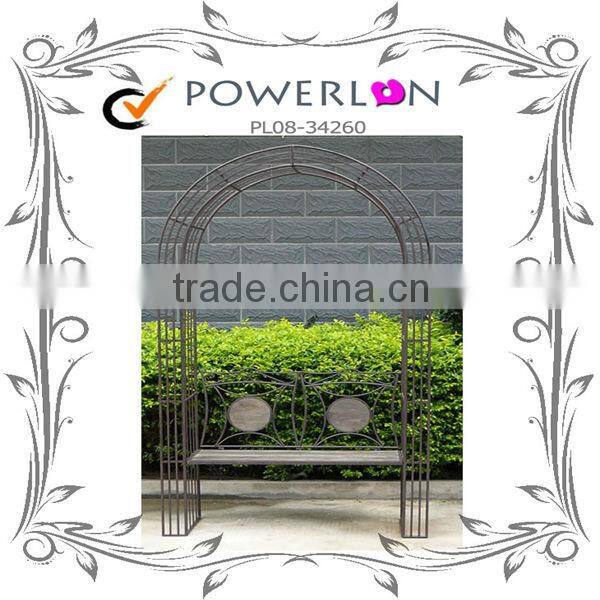 Popular elegant white High Quality Design Wrough Iron Arch For Backyard