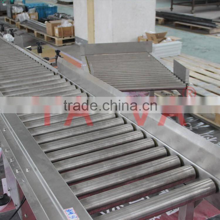 Gravity roller conveyors line for carton conveying