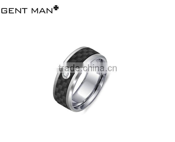 2016 Hot selling 8mm rings wedding rings band fashion high polish carbon fiber titanium band