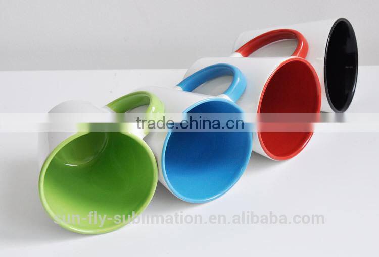 12oz Inner & Rim Color Mug/ Inner printed Mug/ Colorful mug for promotion/ Mug for coffee/ Mug for ADs