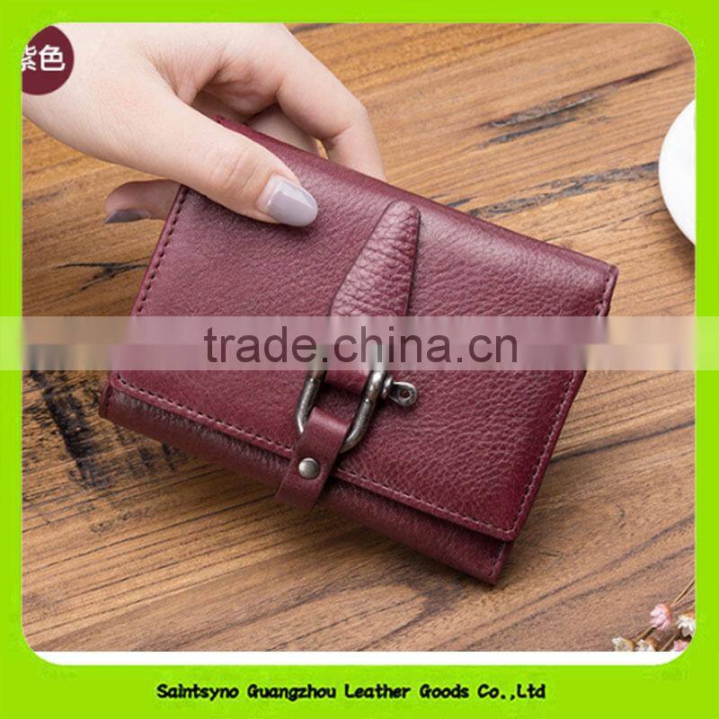 2016 Hot Selling Classical Fashion Lady Wallet, Wallet Trifold PU Leather Wallet 16914