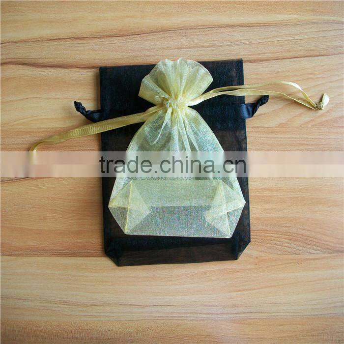 Custom recycled organza drawstring bag for shoes or gifts