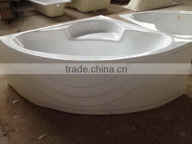 High quality corner bathtub with seat,fiberglass bathtub with skirt/apron