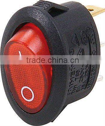 on-off miniature lighted rocker switch,6A 250V/10A 125V red 6pin on-off rocker switch