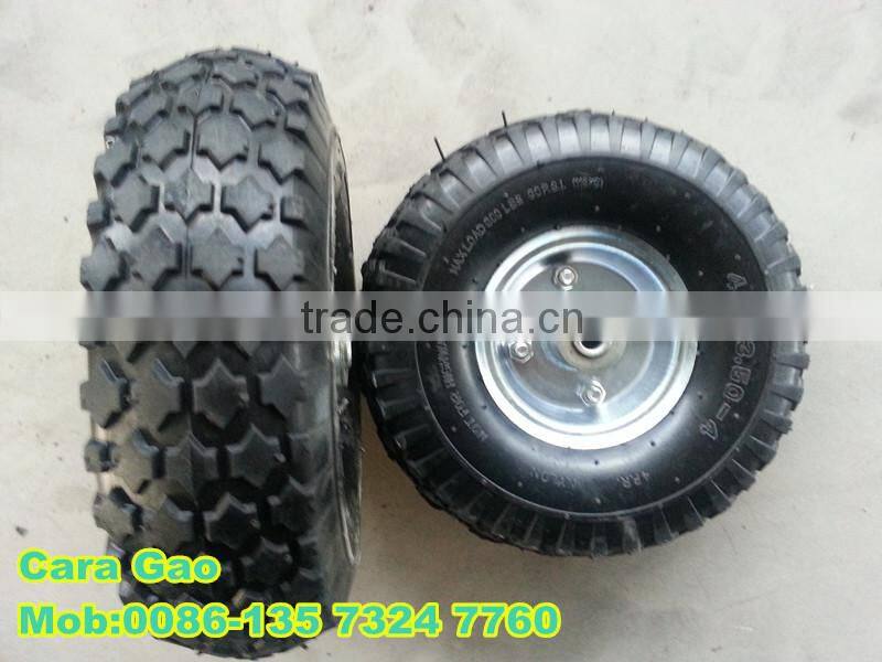 4.10/ 3.50-4high quality barrow wheel with steel rim and hub