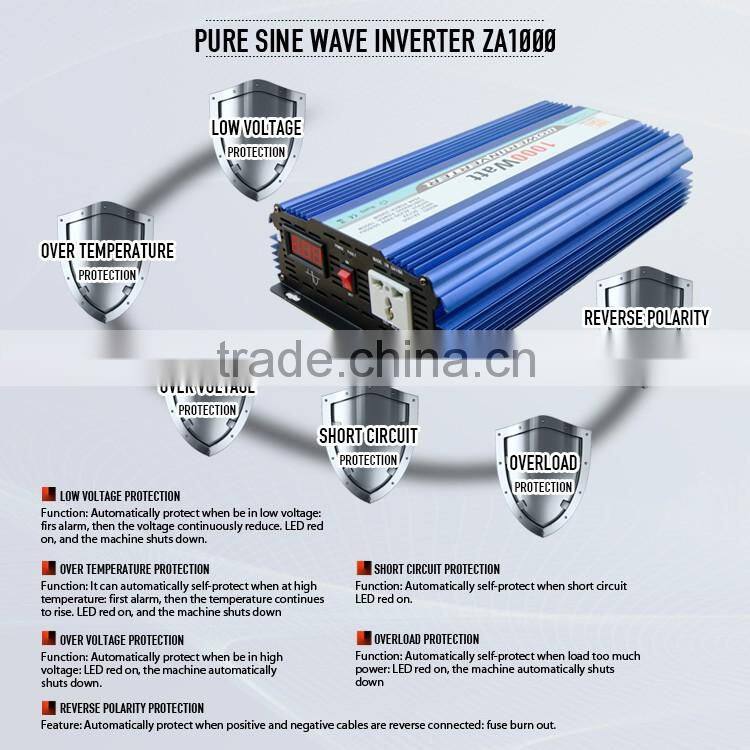 24V/48VDC Pure Sine Wave power Inverter 1000watt With AC Charger For Home