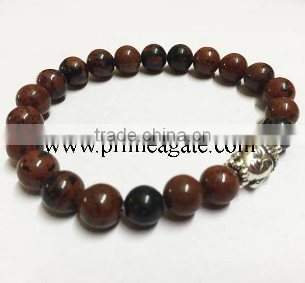 Alibaba supplier handmade agate labradorite stretchable buddha bracelet
