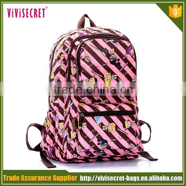 Vivisecret 2016 trendy plain color bookbags function school bag