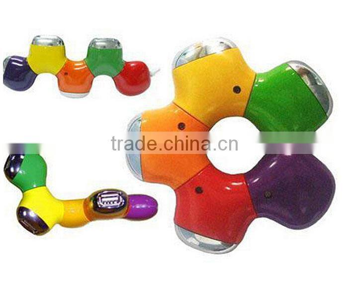 New HQ Multi Color Flower Rotatable 4 Port USB Hub High Speed Slot Hub