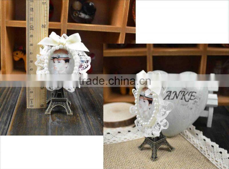 2015 fashion white pearl and fabric brooch