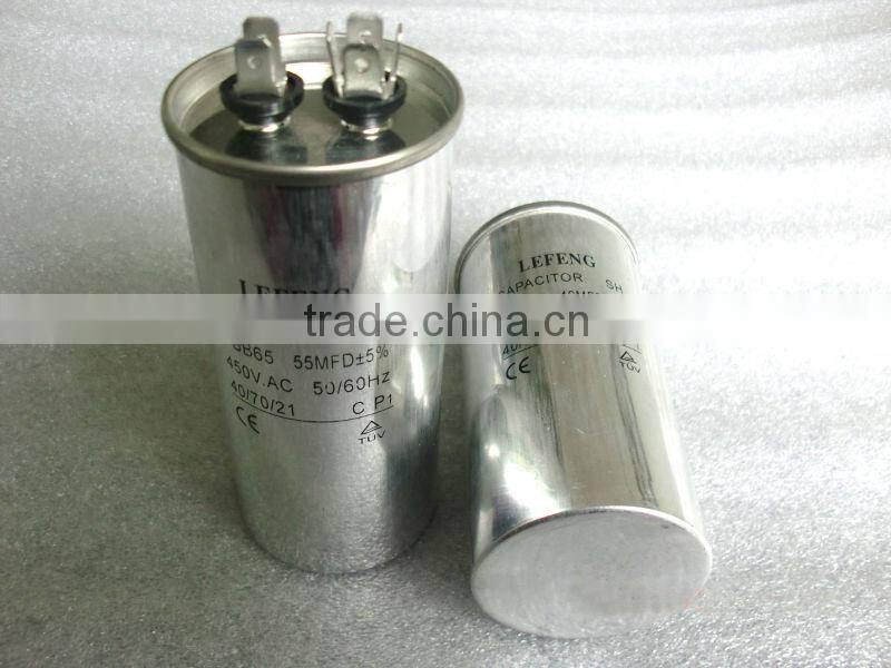 white plastic & aluminum shell LEFENG brand cbb60 cbb65 cbb61 cd60 series halogen lamp capacitor