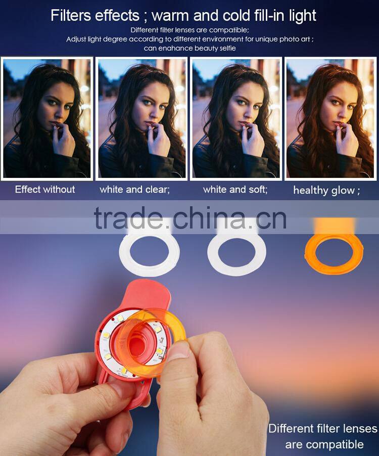 4 in 1 fisheyes lens led flash fill in night light, for iphone external led flash light