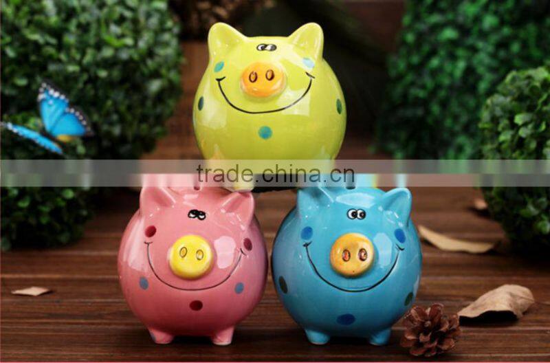 wholesale cheap colorful ceramic piggy bank