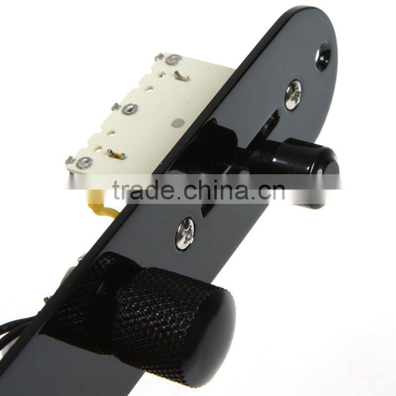 Wired Loaded Control Plate Harness Switch Knobs for Guitar Black