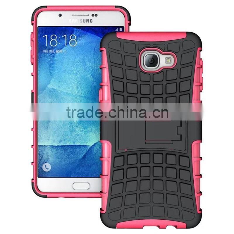 2016 New item Combo new design stand mobile phone case for Samsung A9, 2 in 1 shockproof back cover case