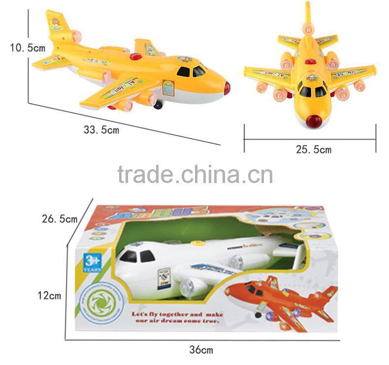 Kid promotion gift toys bo music plastic aircraft with light & sound