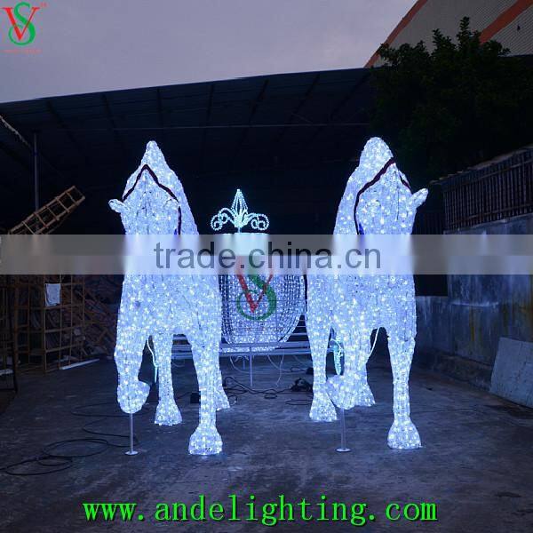 Hot sell outdoor Christmas lights 3D acrylic pumpkin horse carriage decoration light