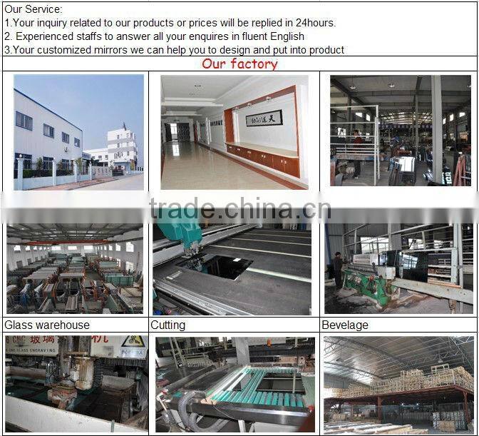 2016 4mm+4mm fashional frameless double layer wall mounted mirror/silver mirror/shelf light promotion mirror