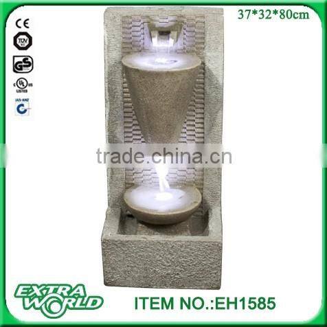 43 Inch Twisted Ladder-shaped Pillars Seven Bowl Fiberglass Fountain