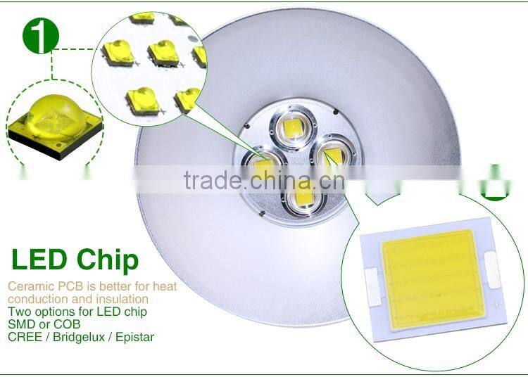 Factory warehouse industrial 100w led high bay light with 3 years warranty