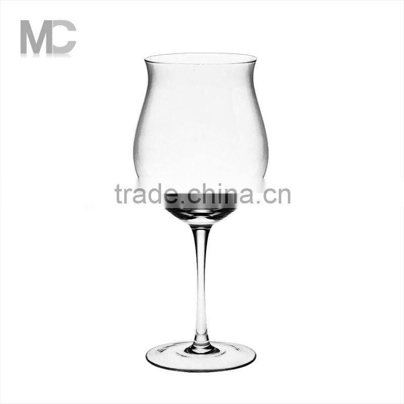 Wholesale Unique Wide Mouth Tulip Shaped Long Stem Wine Glass