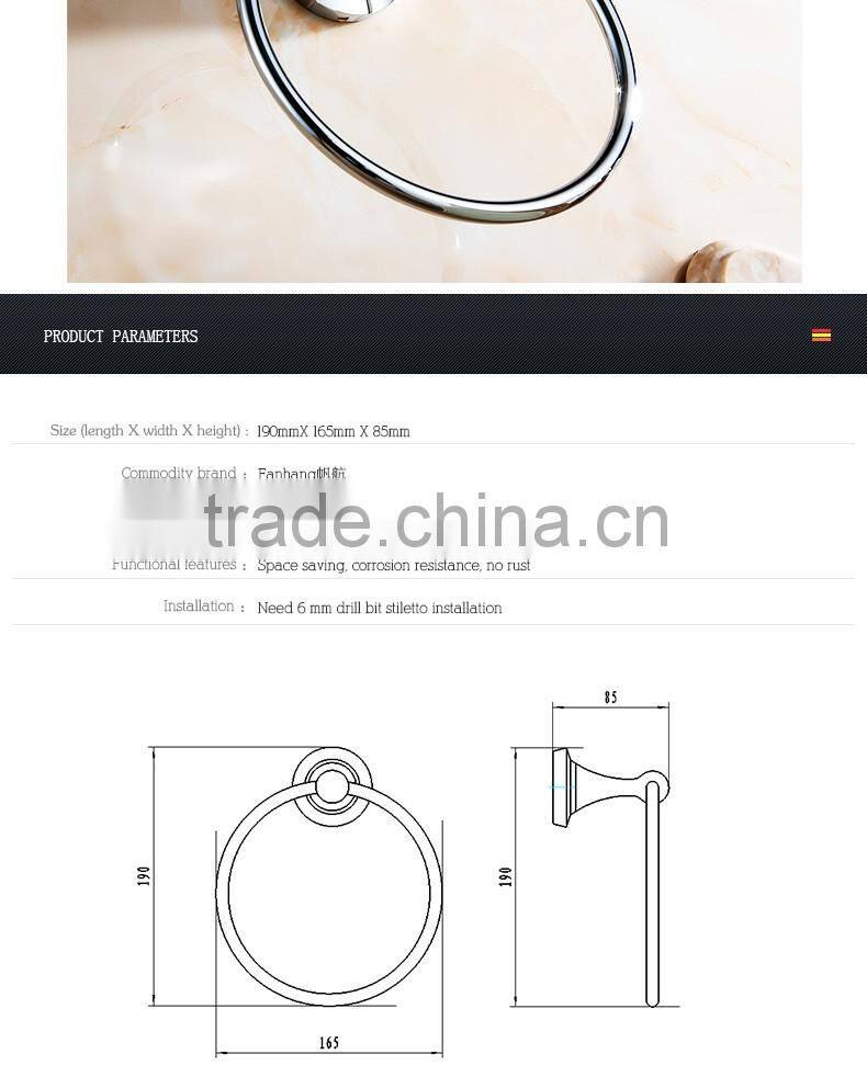 80360 bathroom accessory fashion hotel use circular towel Ring with gold Towel holder