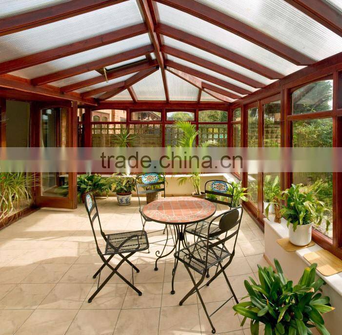 Curved Glass Roof Sunroom or Patio Room with Aluminum Frame