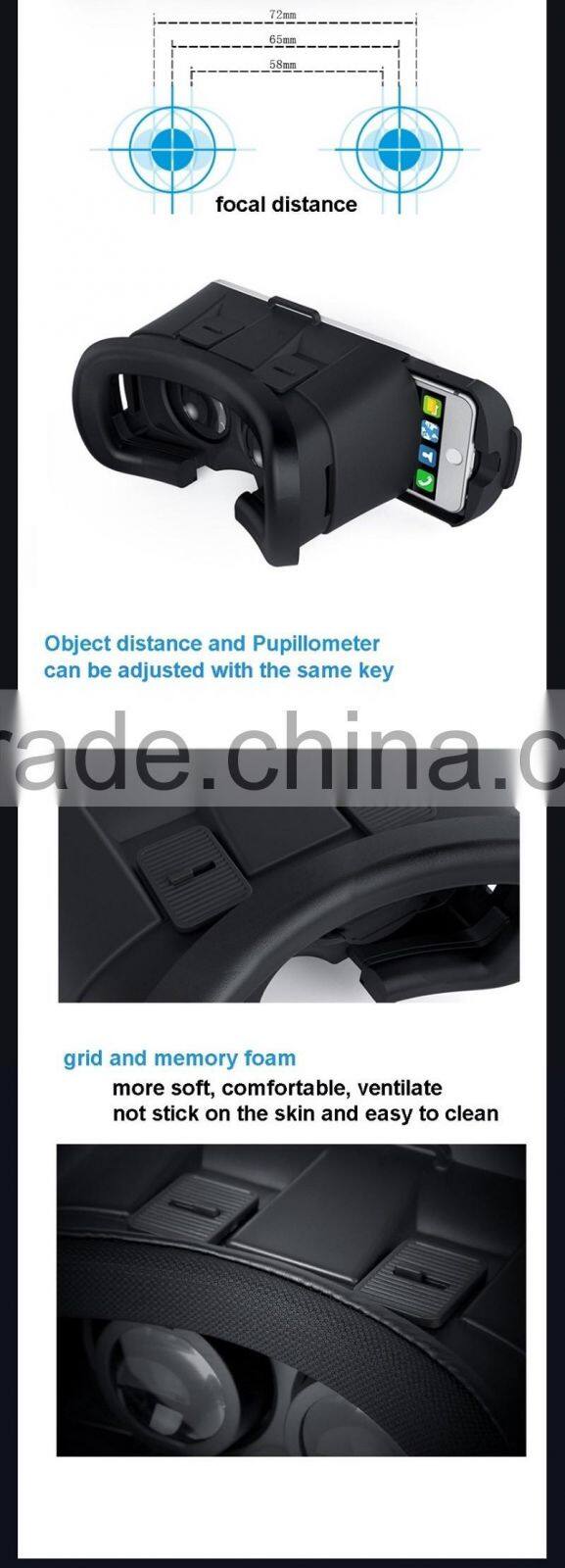 2016 Laridi New style 3D vr box virtual reality Glass for movie and games for phone