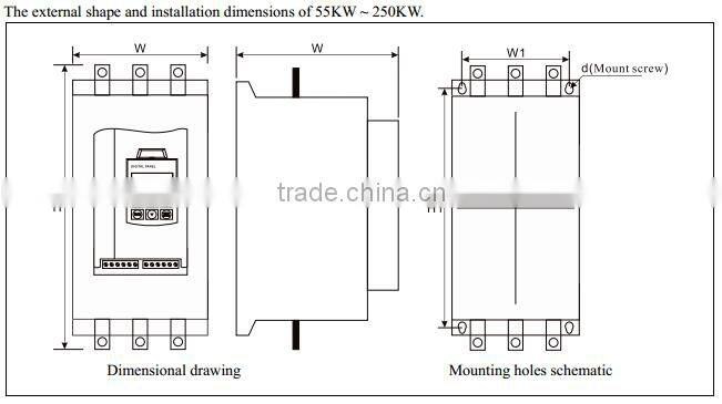 No need bypass contactor online running 380V 15hp motor control soft starter