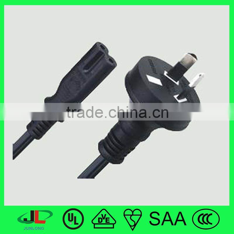 SAA 2 pin plug and extension cord, 2 flat pin plug