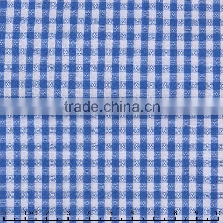James ready fashion gingham check blue dobby regular soft shirting fabrics