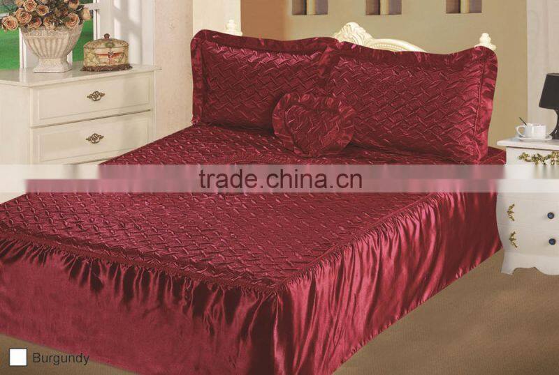 Cheap Price 4pcs Satin Bedspread Set