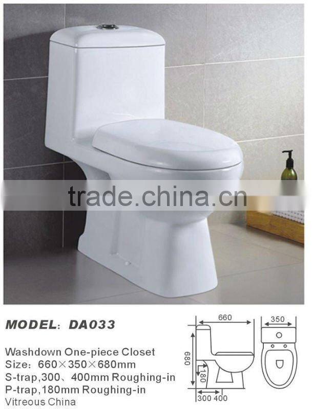 Bathroom Ceramics Economic CE one piece Toilet washdown one piece closet DA033