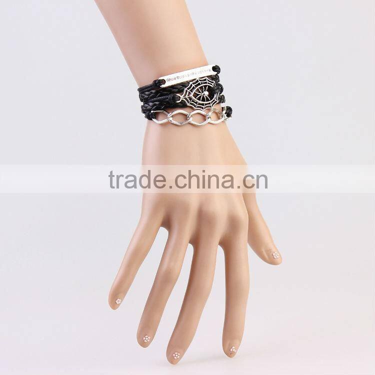 MYLOVE black braided bracelet cool jewelry for men wholesale MLBZ027