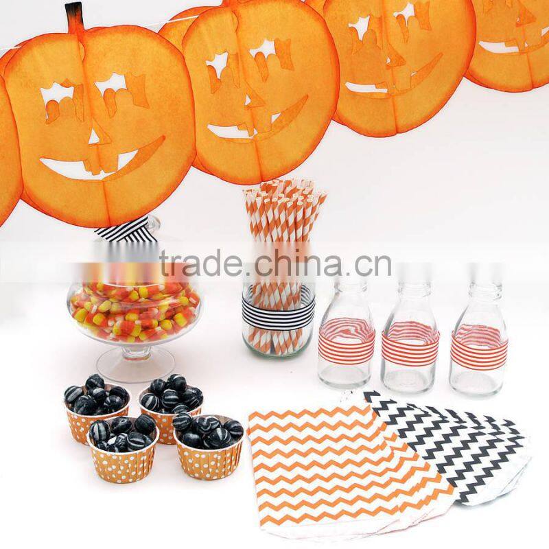 Halloween Party Supplies Decorations Lime Green Paper Lantern Set Set includes three 10" lanterns