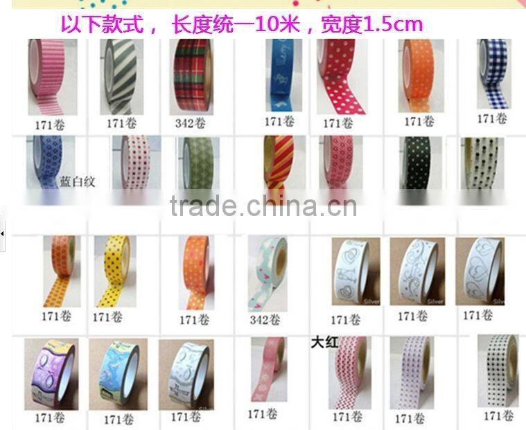 Wholesale YIWU FACTORY 1.5cm x 10m kawaii Japanese Washi rice paper deco adhesive colorful lace Doily MASKING TAPE
