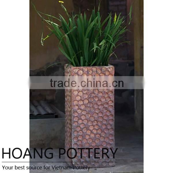 Antique Rustic Flower Pattern Planter