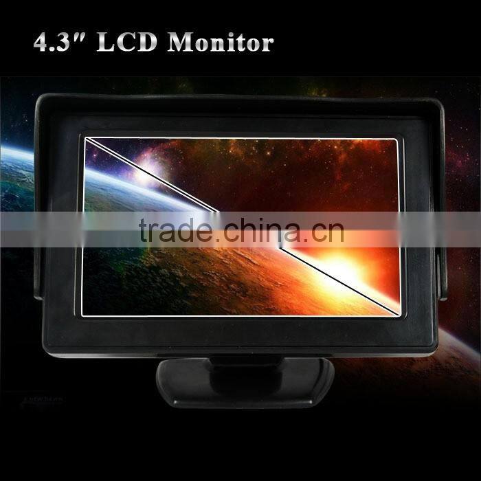 Vesa desktop black color dc12v 4.3inch 16:9 car back seat lcd monitor
