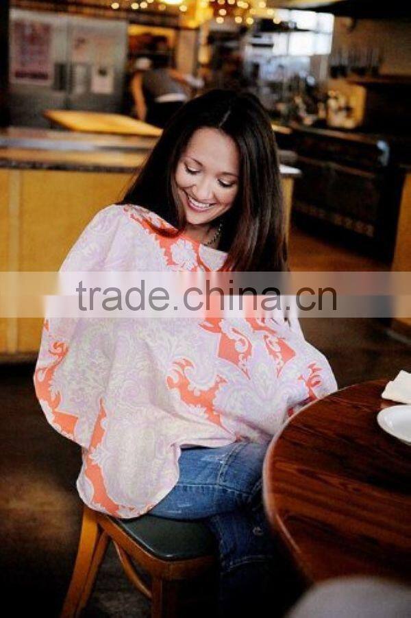 100% organic cotton printed twill Breastfeeding soft and light weight Nursing Poncho Cover Up