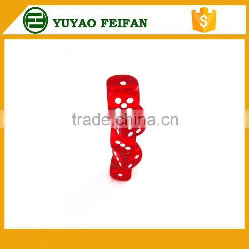 plastic game dice with round corner transparent 6 sided dice