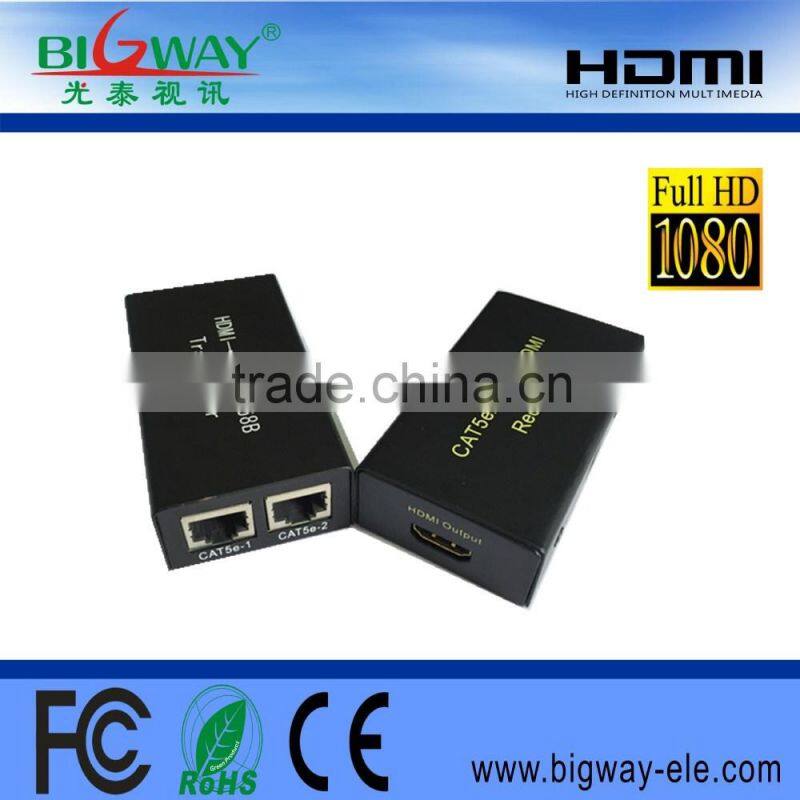 30m HDMI extender over dual cat 5e/6 Ethernet cable