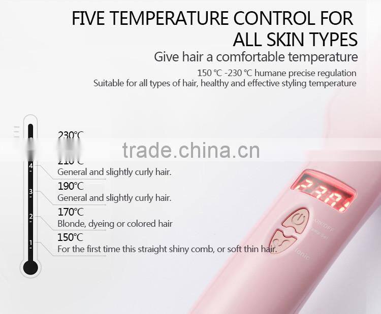 factory wholesale anion LCD electric brush that straightens hair