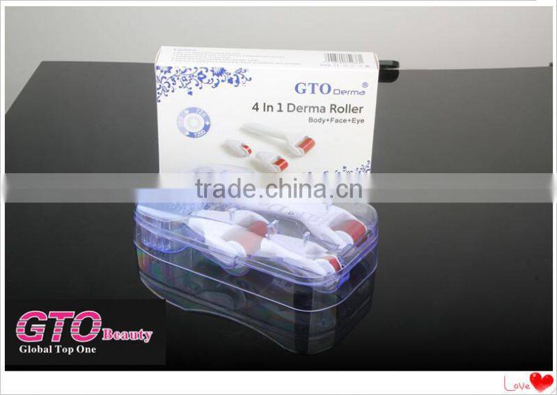 2015 newest factory big sale 300/720/1200 pins microneedle roller 4 in 1 derma roller