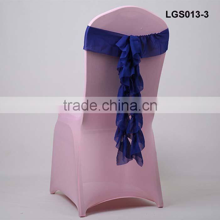 custom fancy fuschia chiffon chair sash for weddings