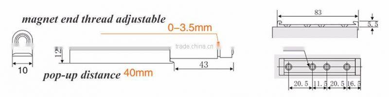 Cabinet Cupboard Door Push to Open Touch Release Latch